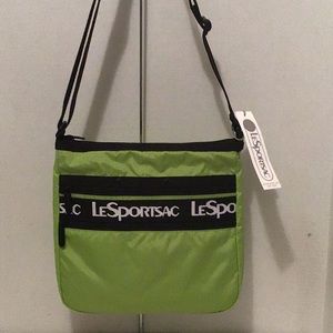 LeSportsac Lime Green Nylon Crossbody Purse